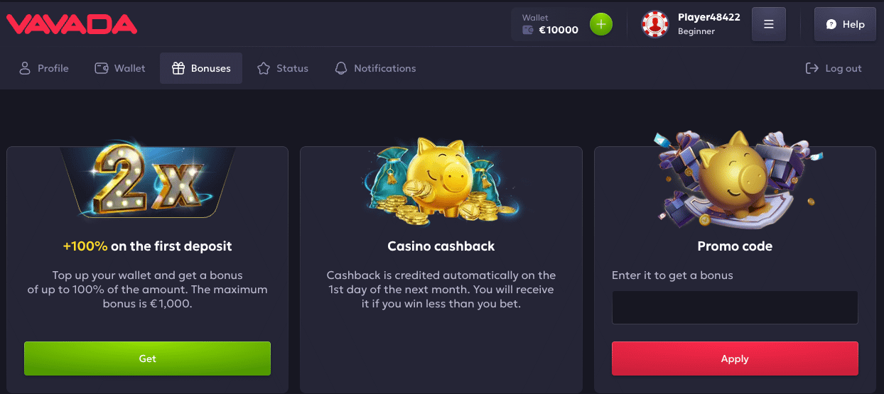 vavada bonus